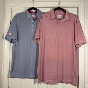 Chick Fil A Team Style Lot Of Two Striped Polos Red/Navy Unisex Medium